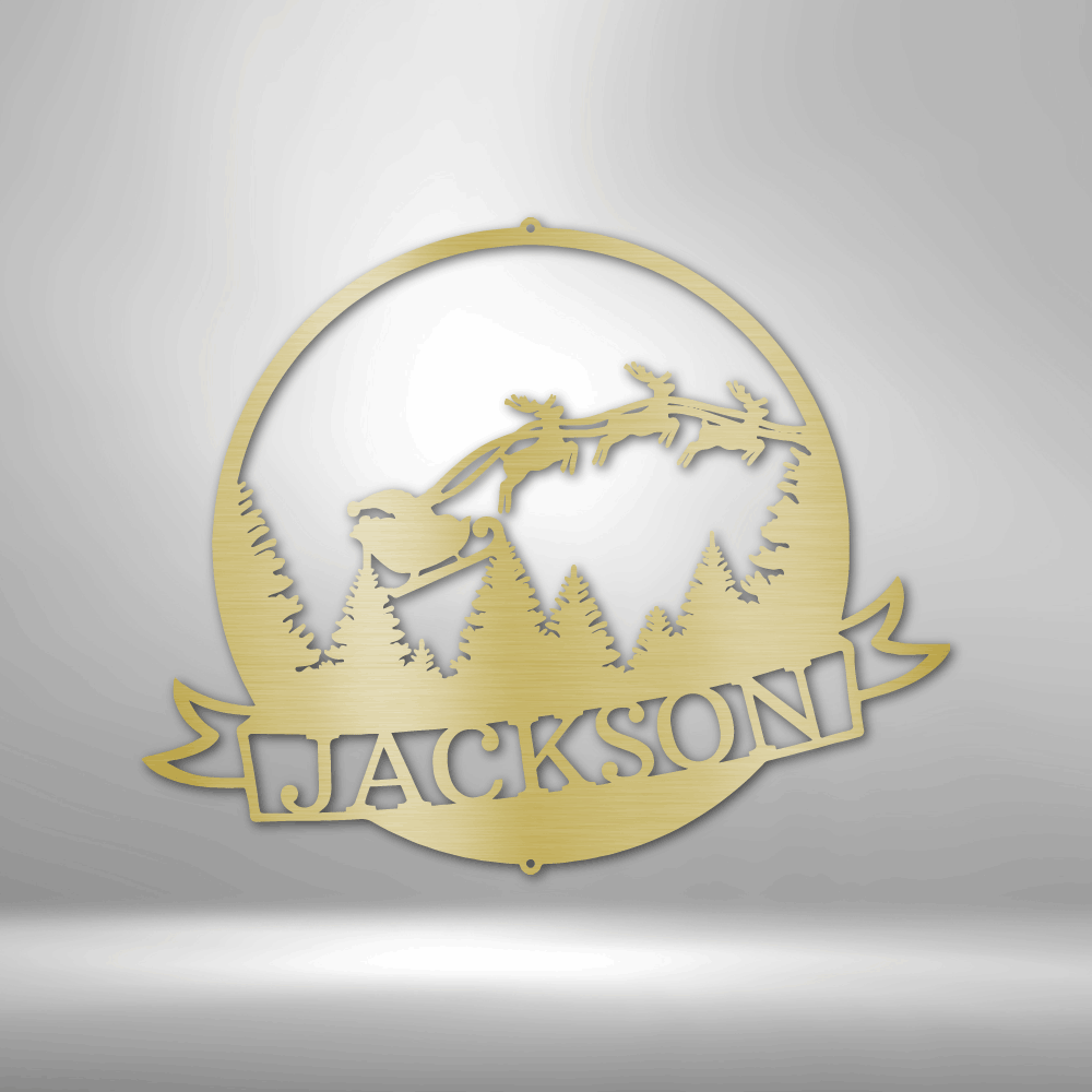 Santa's Journey Personalized - Steel Sign - Throttle Society